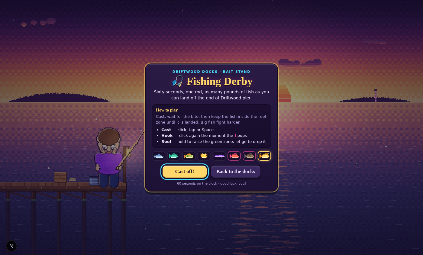 The Fishing Derby off the end of the pier.