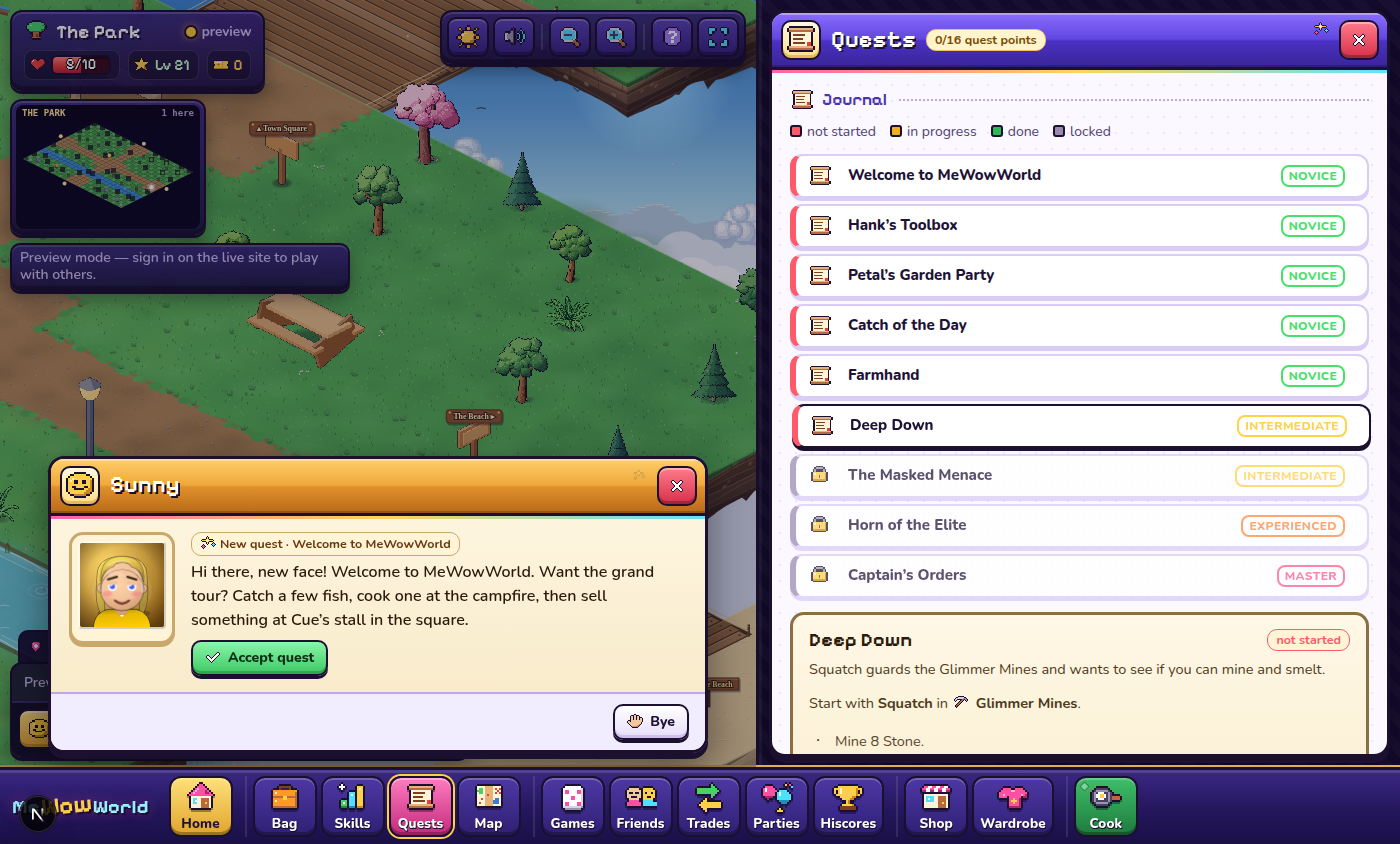 The quest journal